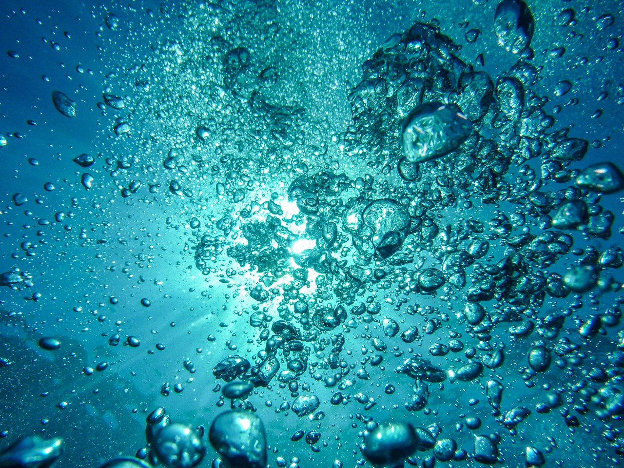 vue sous-marine bulles